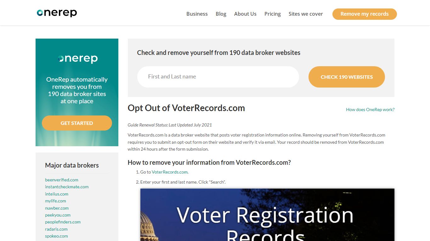 Opt Out of VoterRecords.com - Complete Removal Guide - OneRep